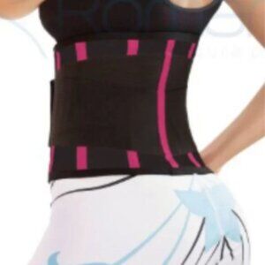 Posture Correcting Latex Cincher w/ Double Velcro Compression| Black w/ Pink